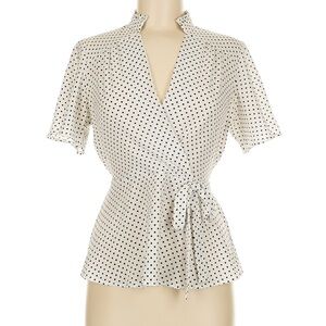 Monteau White Polka Dot Blouse